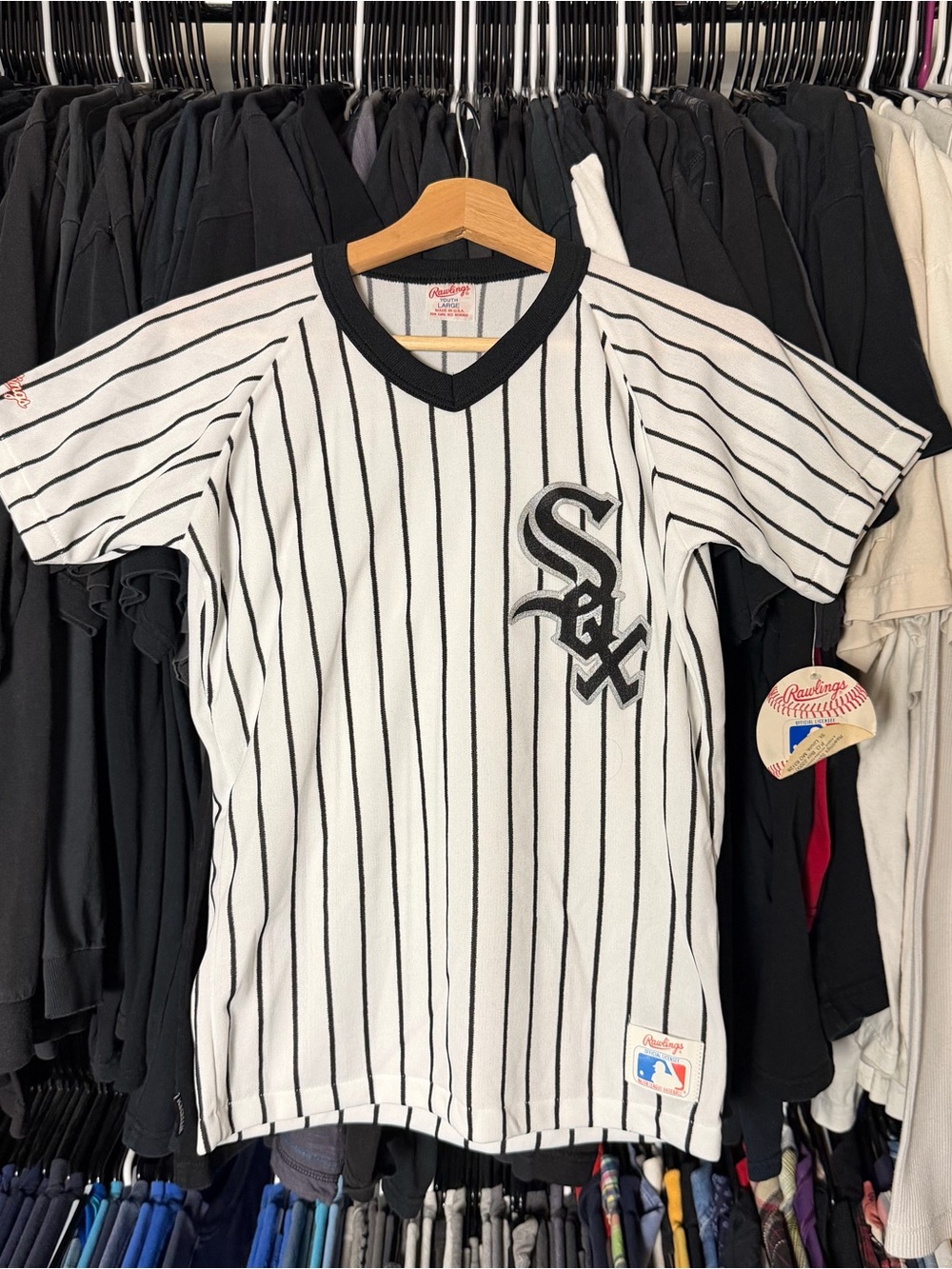 Rawlings White Sox Baseball Jersey Youth XL White Deadstock NWT MLB 90s Chicago